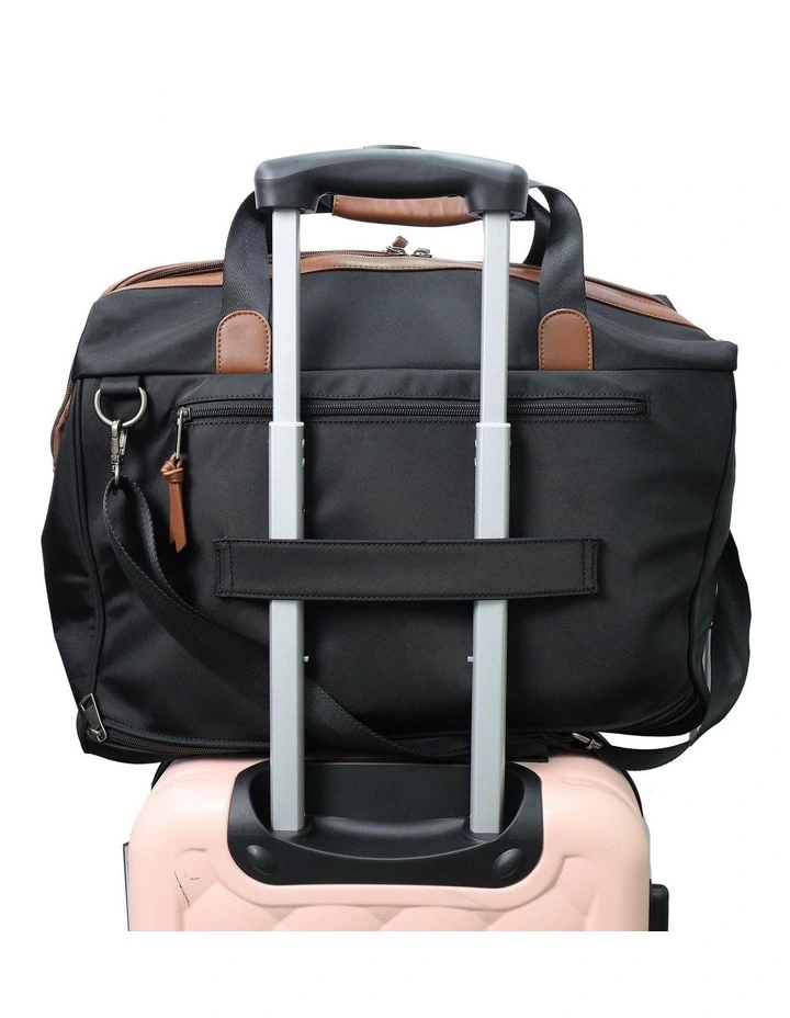 Pierre Cardin Euro Overnighter Carry On in Black - Nylon/Vegan Leather image 2