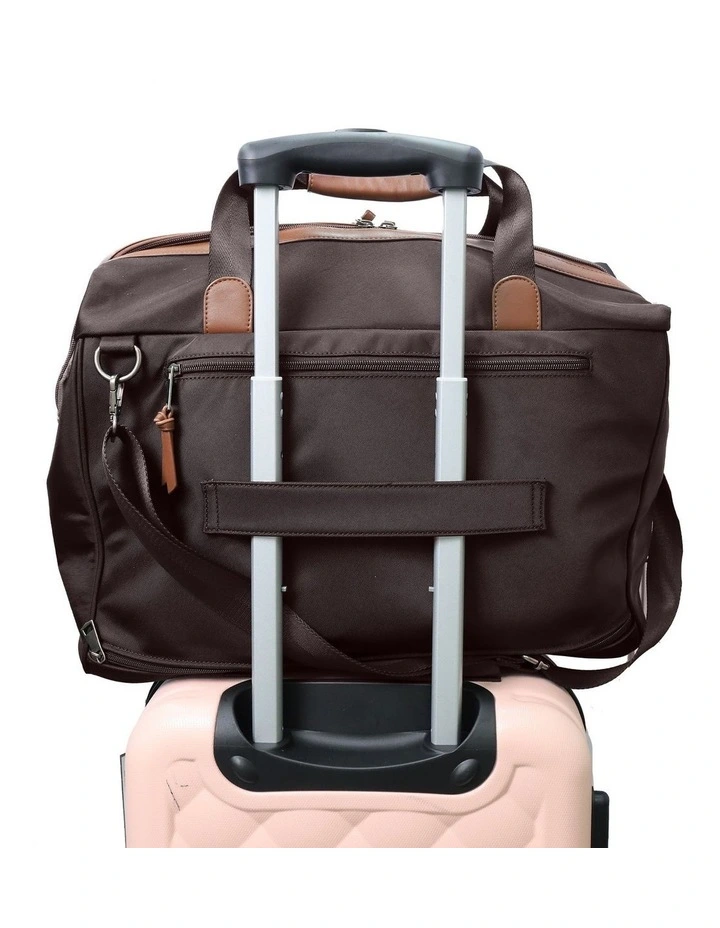 Pierre Cardin Euro Overnighter Carry On in Chocolate - Nylon/Vegan Leather image 6