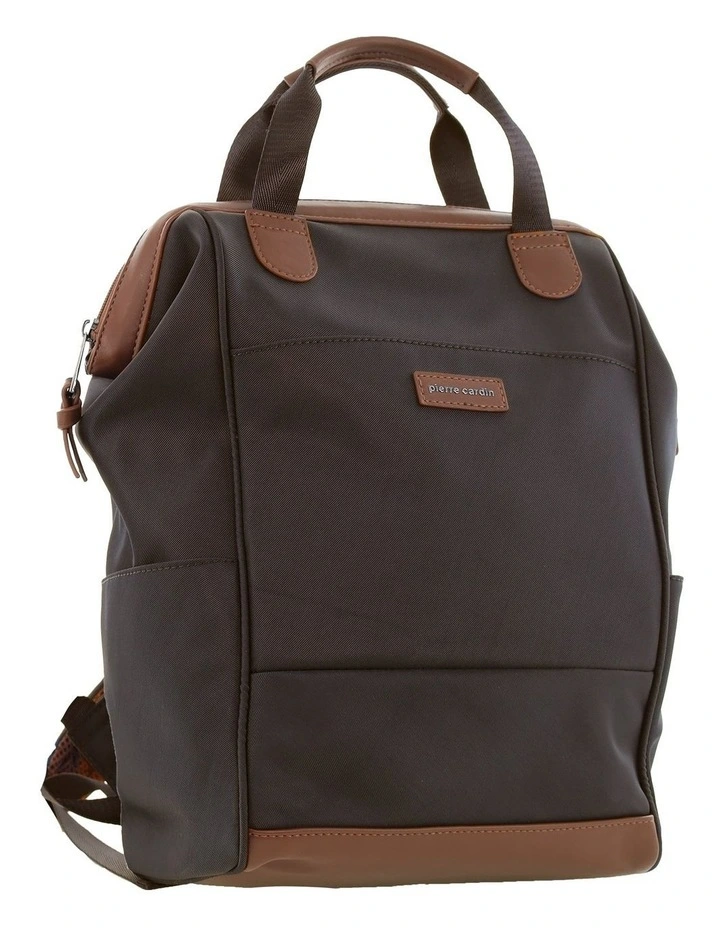 Pierre Cardin 2-Tone Lite Backpack in Chocolate image 1