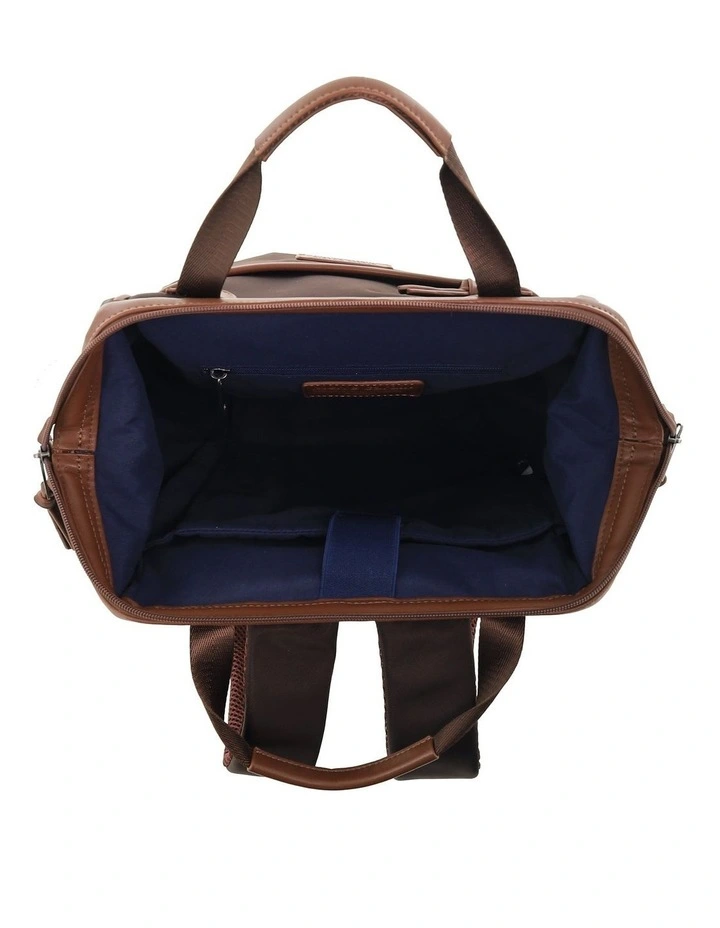 Pierre Cardin 2-Tone Lite Backpack in Chocolate image 3