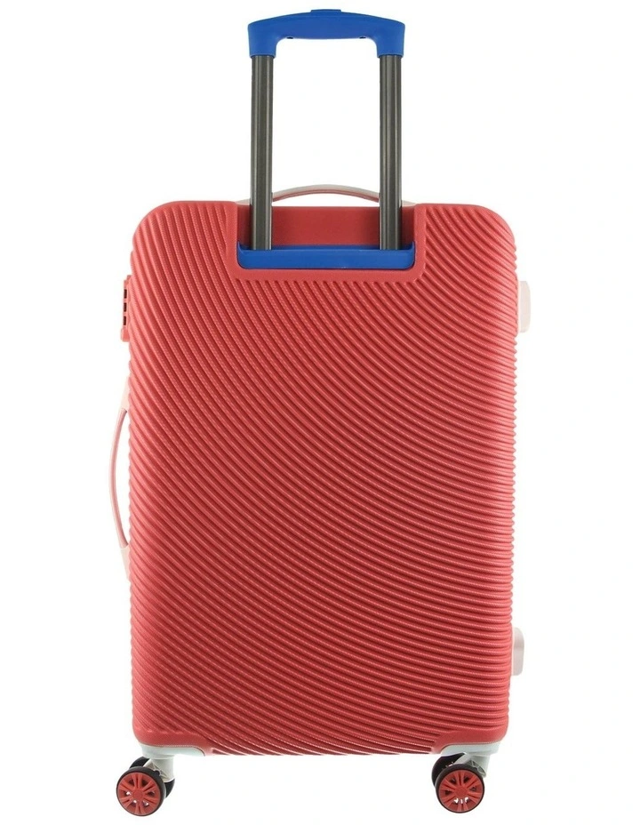 GAP Stripe MEDIUM Hard Shell with Mini Beauty Case Set Leather Tag in Coral image 6