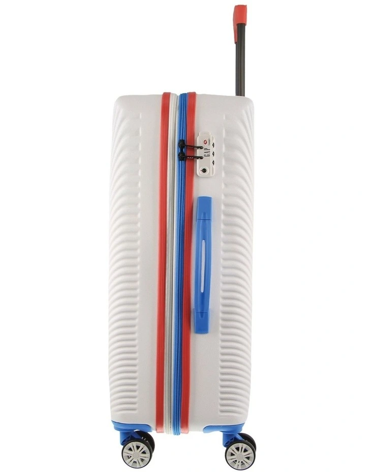GAP Stripe MEDIUM Hard Shell with Mini Beauty Case Set Leather Tag in White image 5