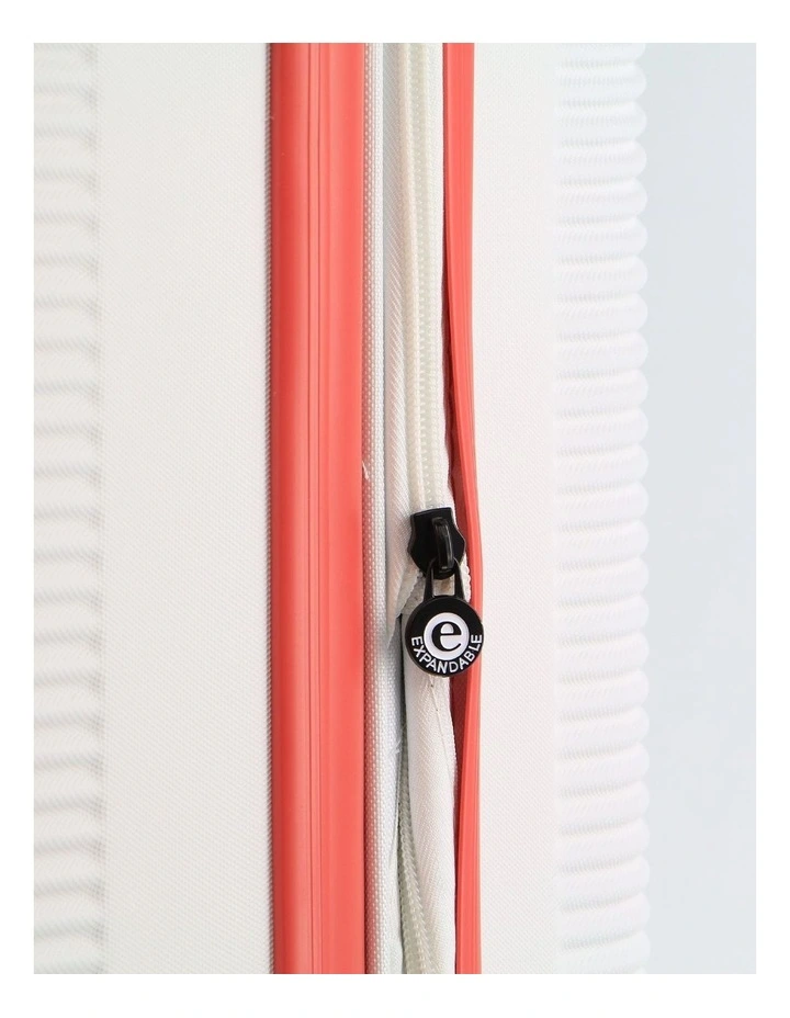 GAP Stripe MEDIUM Hard Shell with Mini Beauty Case Set Leather Tag in White image 7