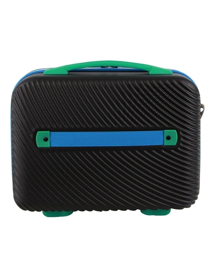 GAP Stripe LARGE Hard Shell with Mini Beauty Case Set Leather Tag in Black image 7