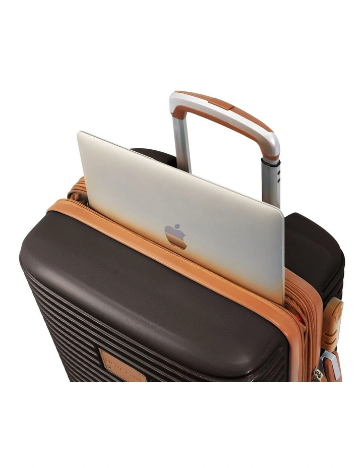Pierre Cardin Classique 54cm CABIN Hard Shell Suitcase in Chocolate image 2