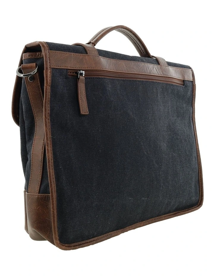 Pierre Cardin Canvas Laptop Satchel in Black image 4