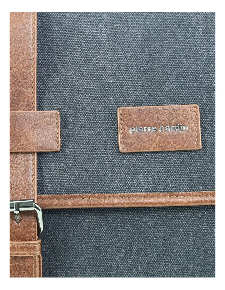 Pierre Cardin Canvas Laptop Satchel in Black image 5