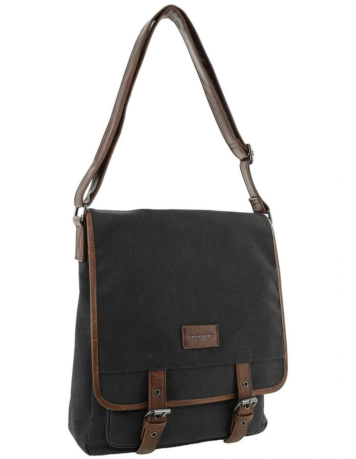 Pierre Cardin Canvas Buckle Satchel in Black image 1