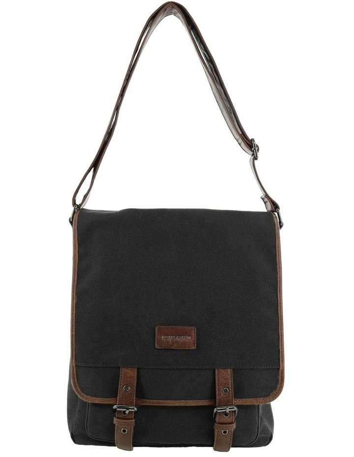 Pierre Cardin Canvas Buckle Satchel in Black image 3