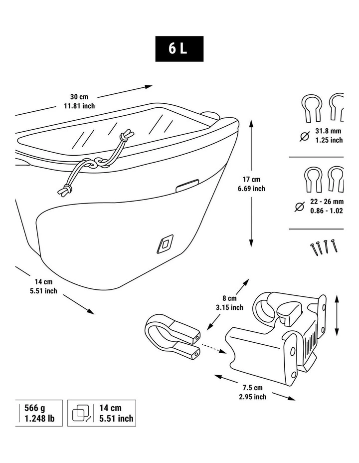 Decathlon | 6 L Handlebar Bag with KLICKfix System ACTV 100 image 5