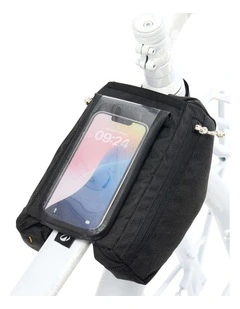Decathlon | 2x1L Smartphone Bike Frame Bag, ACTV 100 - Black