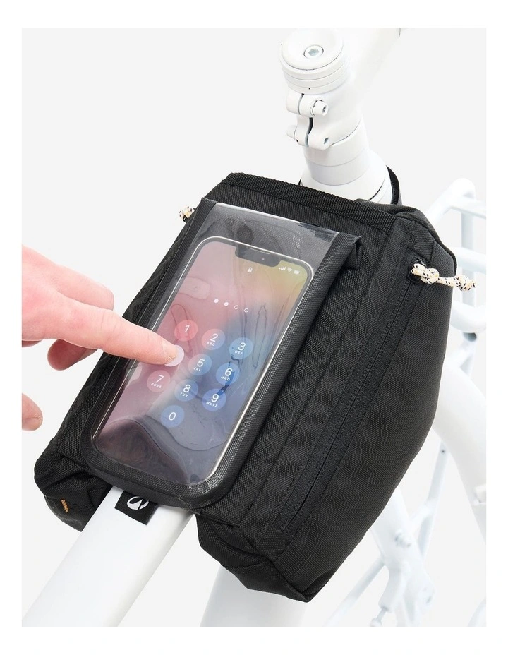 Decathlon | 2x1L Smartphone Bike Frame Bag, ACTV 100 - Black image 2