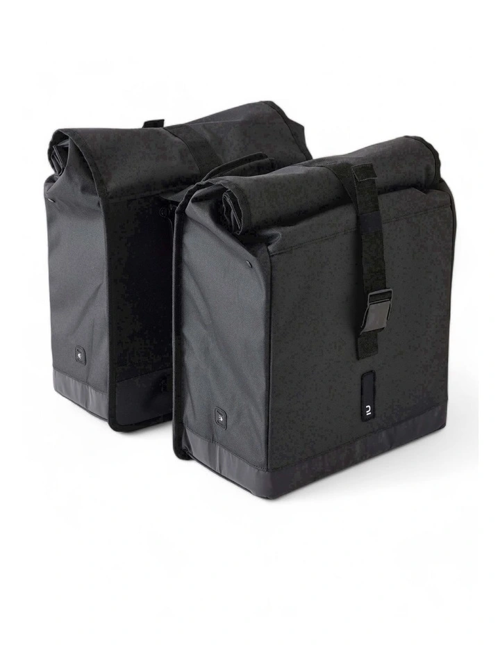 Decathlon | 20 L Bike Double Pannier Bag 500 - Black image 1