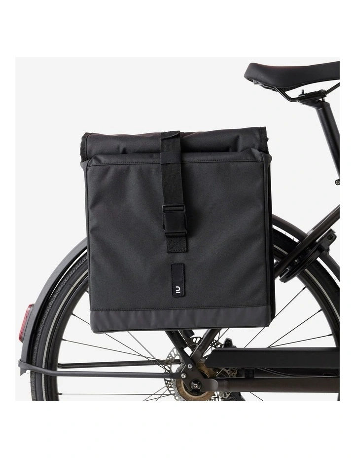 Decathlon | 20 L Bike Double Pannier Bag 500 - Black image 3
