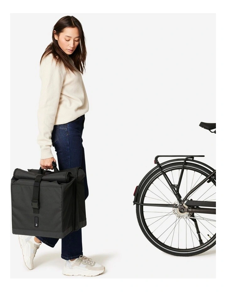 Decathlon | 20 L Bike Double Pannier Bag 500 - Black image 5