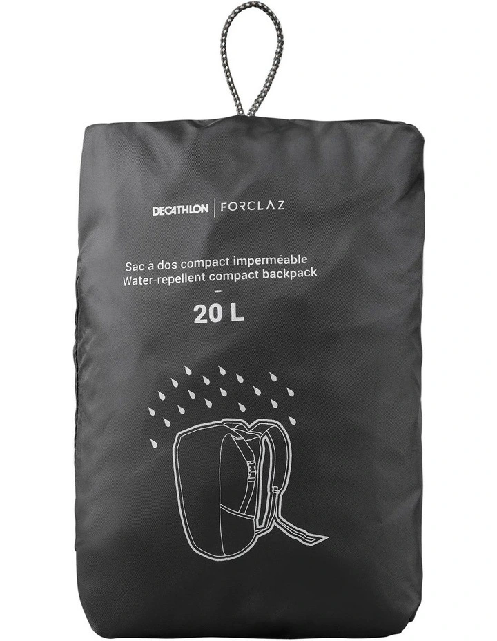 Decathlon | Compact Waterproof 20 Litre Backpack Travel 100 - Black image 4