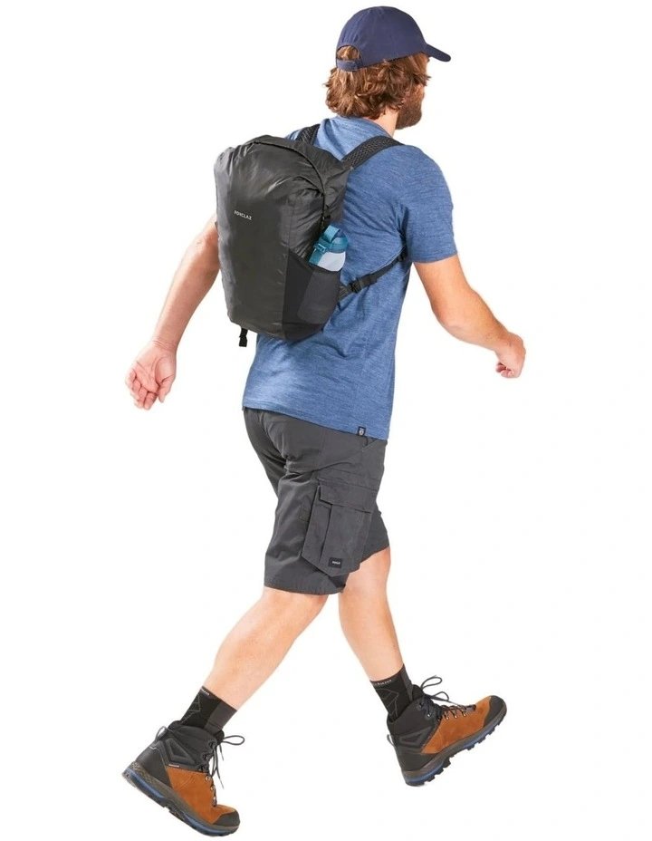 Decathlon | Compact Waterproof 20 Litre Backpack Travel 100 - Black image 5