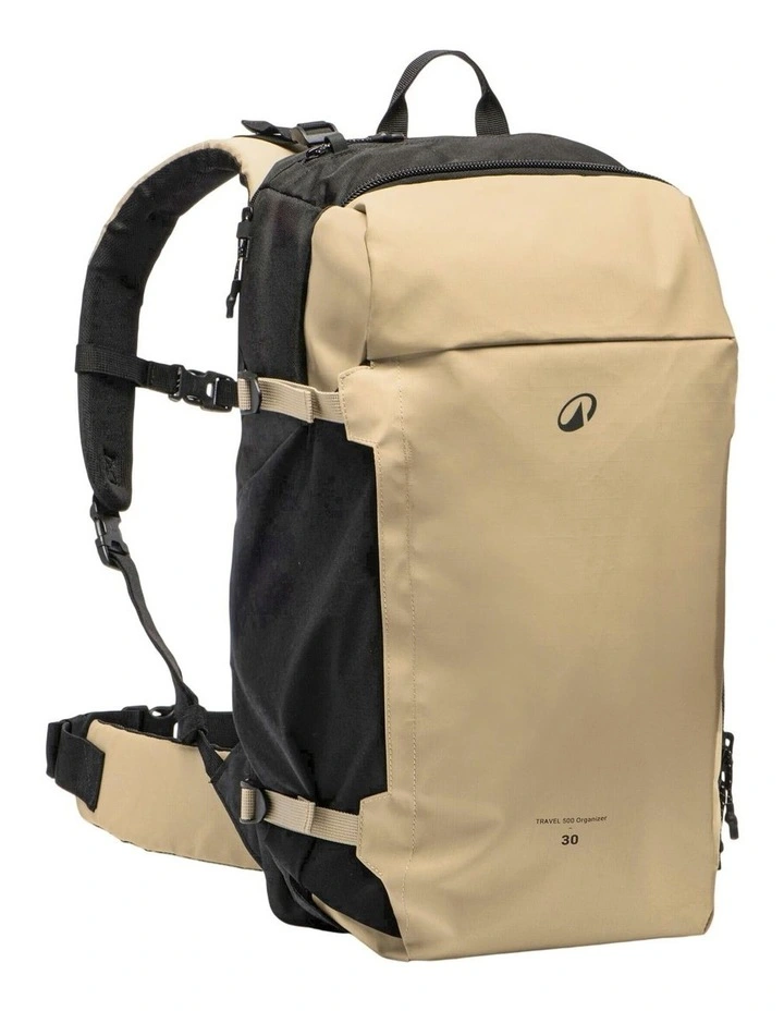 Suitcase-style opening hiking backpack 30 L, Travel 500 Organiser - Beige image 1
