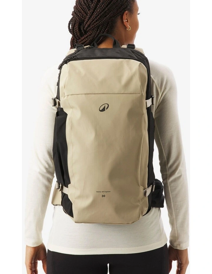 Suitcase-style opening hiking backpack 30 L, Travel 500 Organiser - Beige image 2