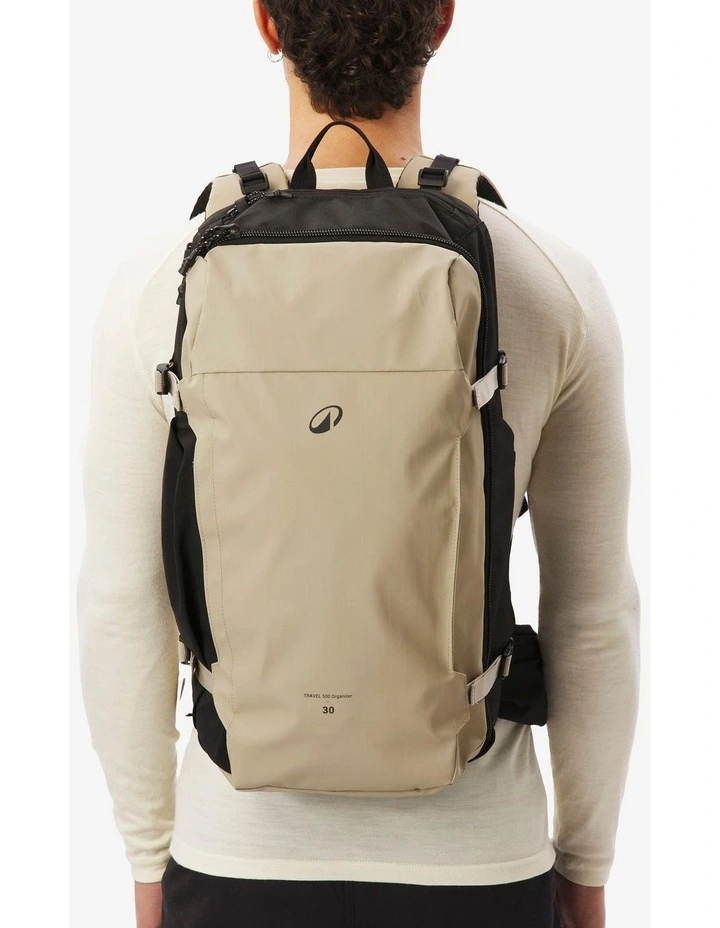 Suitcase-style opening hiking backpack 30 L, Travel 500 Organiser - Beige image 3