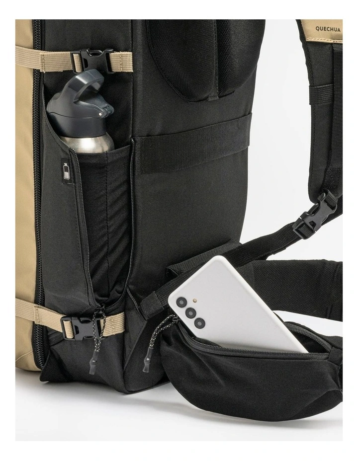 Suitcase-style opening hiking backpack 30 L, Travel 500 Organiser - Beige image 7