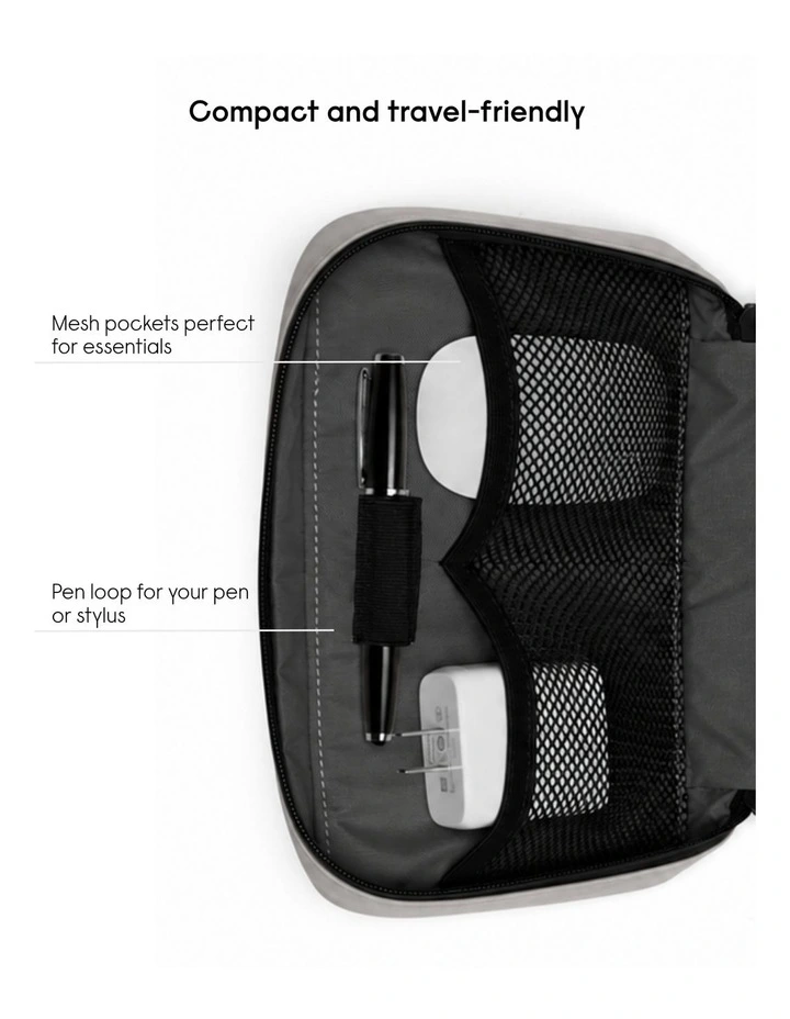 Gaston Luga Dash Tech Pouch & Cable Organiser in Taupe image 5