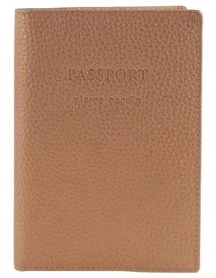Pierre Cardin Leather Passport Wallet Cover in Rose Gold