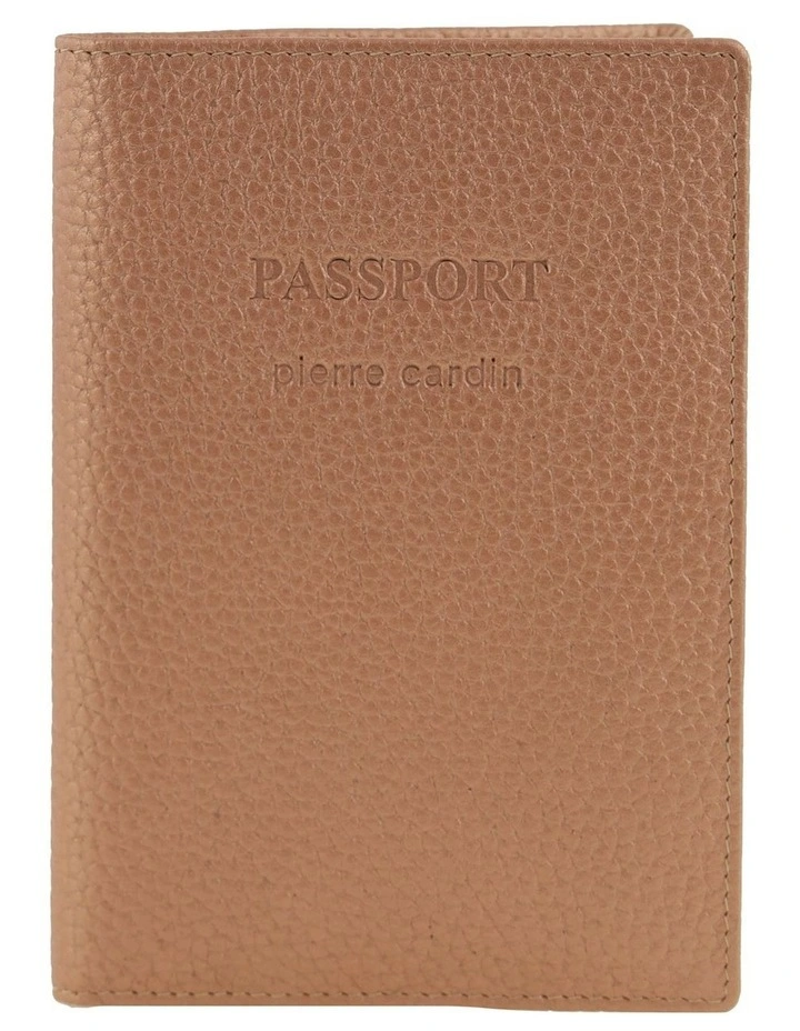 Pierre Cardin Leather Passport Wallet Cover in Rose Gold image 1