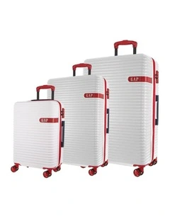 GAP Varsity Hard Shell 3-Piece Luggage Set in White