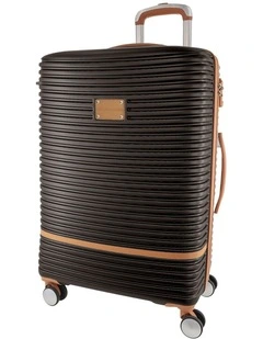 Pierre Cardin Classique 80cm LARGE Hard Shell Suitcase in Chocolate
