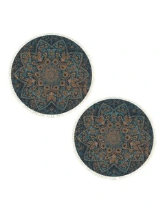 SOGA 2X 120cm Mandala Pattern Round Area Rug