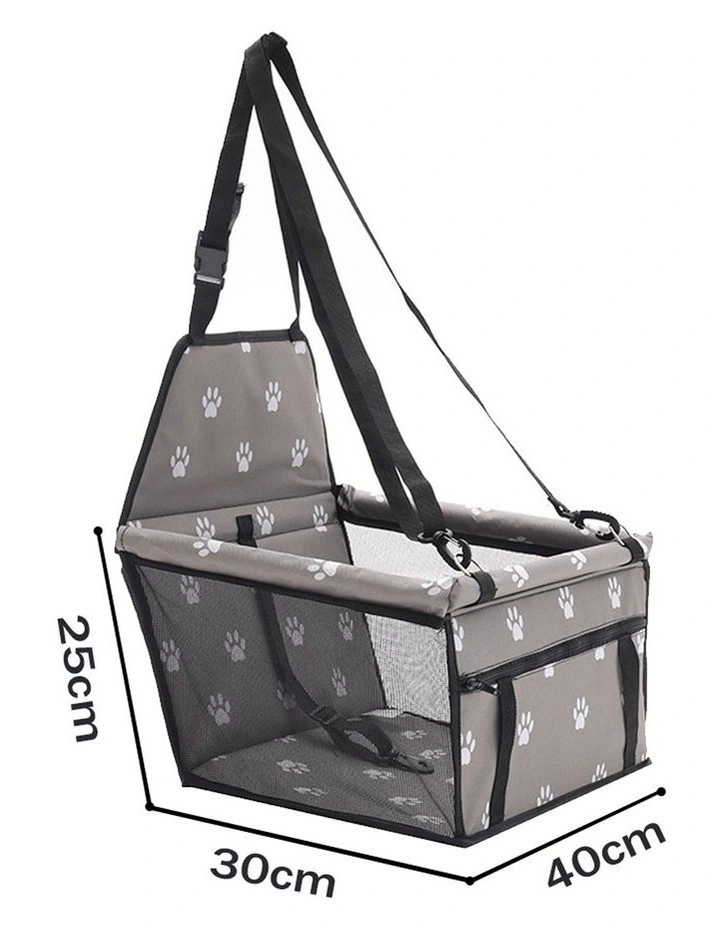 SOGA 2X Grey Waterproof Pet Booster Car Seat with Mesh Carrier image 2