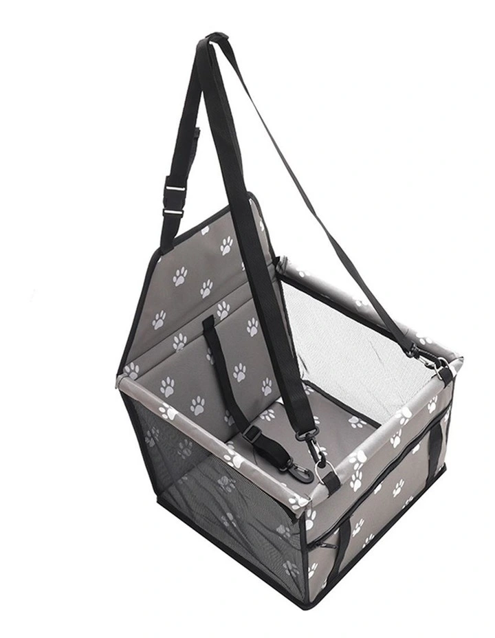 SOGA 2X Grey Waterproof Pet Booster Car Seat with Mesh Carrier image 4