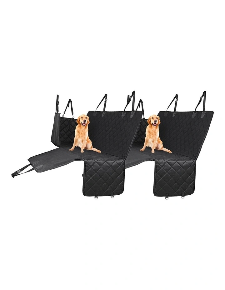 SOGA 2X Black 600D Oxford Waterproof Non-Slip Dog Car Seat Hammock image 1
