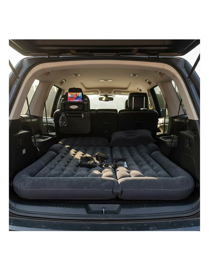 SOGA Car Bundle with Black Leather Back Seat Organizer & Inflatable Boot Mattress image 2