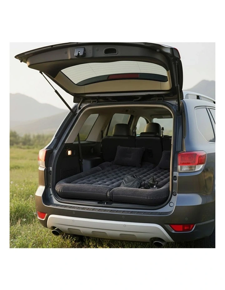 SOGA Car Bundle with Black Leather Back Seat Organizer & Inflatable Boot Mattress image 3