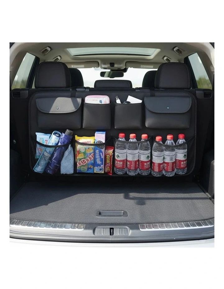 SOGA Car Bundle with Black Leather Back Seat Organizer & Inflatable Boot Mattress image 4
