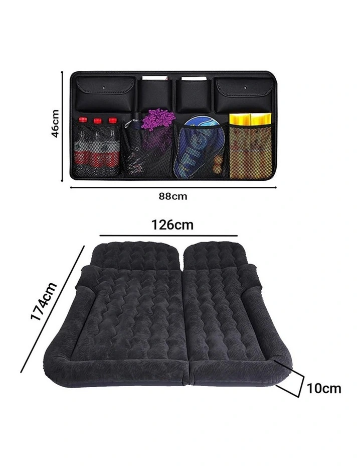 SOGA Car Bundle with Black Leather Back Seat Organizer & Inflatable Boot Mattress image 7