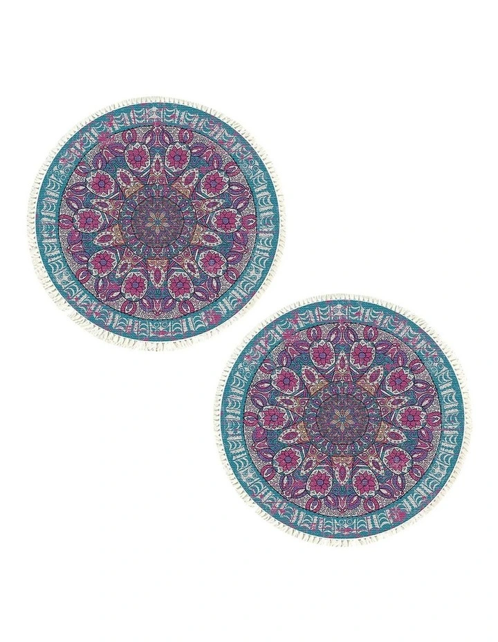 SOGA 2X 120cm Mandala Non-Slip Area Rug image 1