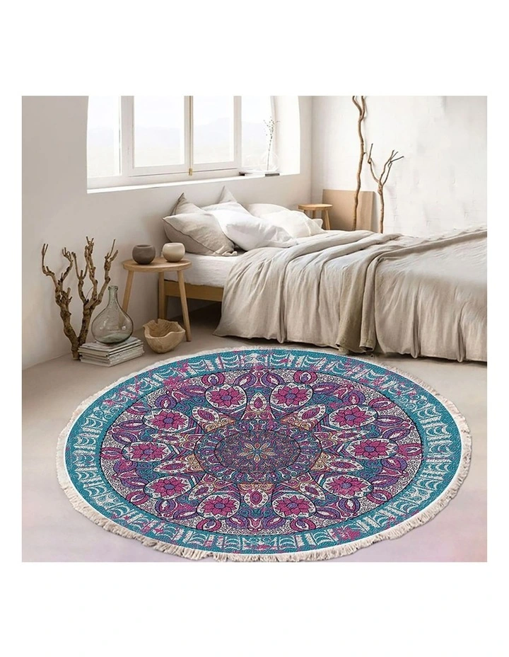 SOGA 2X 120cm Mandala Non-Slip Area Rug image 2