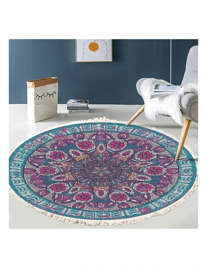 SOGA 2X 120cm Mandala Non-Slip Area Rug image 3