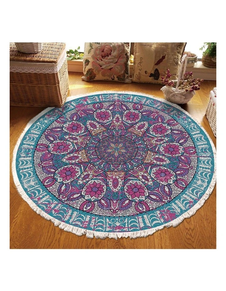 SOGA 2X 120cm Mandala Non-Slip Area Rug image 4