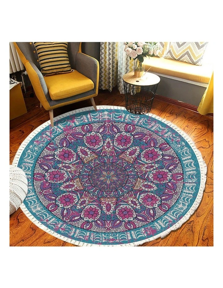 SOGA 2X 120cm Mandala Non-Slip Area Rug image 5