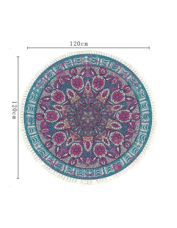 SOGA 2X 120cm Mandala Non-Slip Area Rug image 6