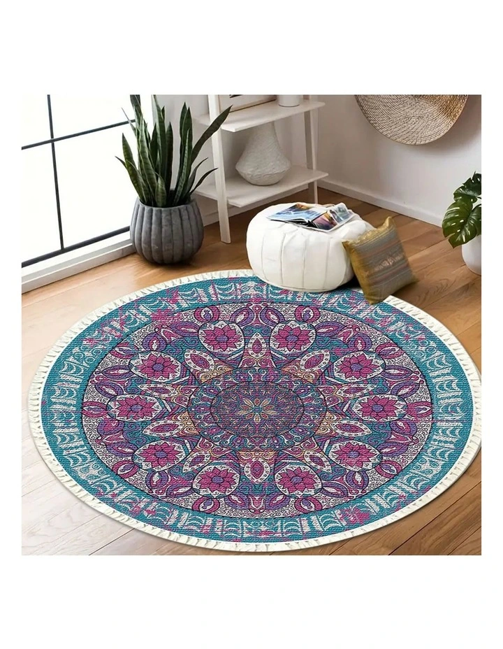 SOGA 2X 120cm Mandala Non-Slip Area Rug image 7