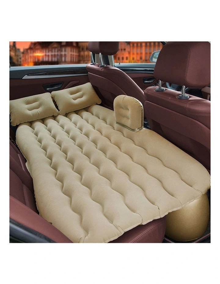 SOGA Inflatable Car Mattress Beige Ripple 2 Pack image 4