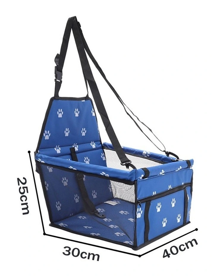 SOGA 2X Blue Waterproof Pet Booster Car Seat with Mesh Carrier image 2