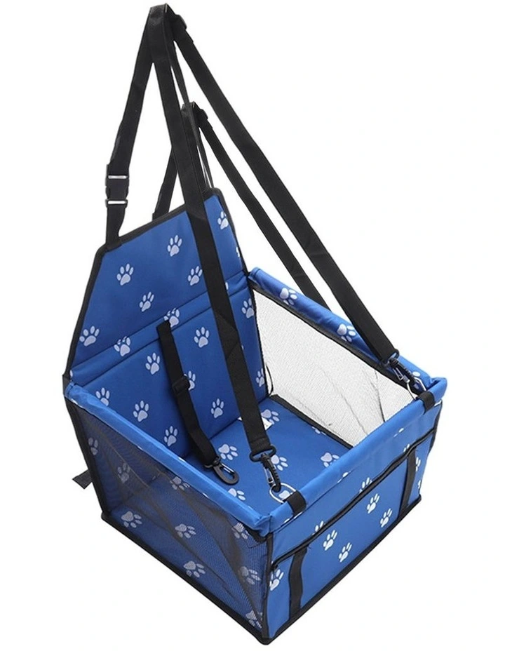SOGA 2X Blue Waterproof Pet Booster Car Seat with Mesh Carrier image 4