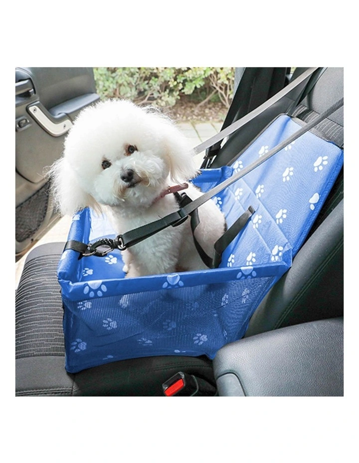 SOGA 2X Blue Waterproof Pet Booster Car Seat with Mesh Carrier image 5