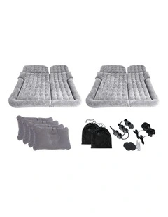 SOGA Inflatable Car Boot Mattress Grey 2 Pack